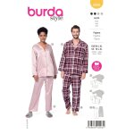 Patron burda 5956 pyjama unisexe classique confortable - burda - mondial tissus