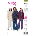 Patron burda 5976 veste sans col dcontract 36 au 50 - burda - mondial tissus