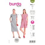 Patron burda 6004 - robe coupe droite et combishort 36 - 46 - burda - mondial tissus