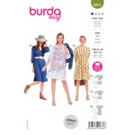 Patron burda 6007 - robe col v �lastique � la taille 36 - 46 - burda - mondial tissus