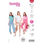 Patron burda 6010 - t - shirt basique avec variations 36 - 46 - burda - mondial tissus