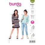 Patron burda 6012 - sweat - shirt / robe capuche 36 - 46 - burda - mondial tissus