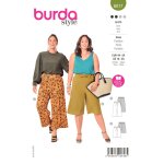 Patron burda 6017 - pantalon ample ceinture  nouer 46 - 56 - burda - mondial tissus