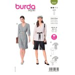 Patron burda 6030 - robe / blouse encolure v 36 - 46 - burda - mondial tissus