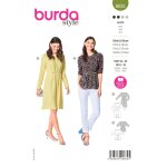 Patron burda 6033 - robe / blouse cintr�e avec plis devant 36 - 46 - burda - mondial tissus