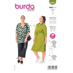 Patron burda 6038 - robe / blouse fermeture glissi�re devant 46 - 56 - burda - mondial tissus