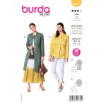 Patron burda 6041 - manteau / veste avec bavolet et col montant 36 - 46 - burda - mondial tissus