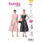 Patron burda 6042 - robe look r�tro 36 - 46 - burda - mondial tissus
