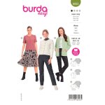 Patron burda 6053 - cardigan  encolure ronde - burda - mondial tissus