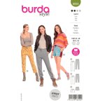 Patron burda 6054 - pantalons de jogging en trois longueurs avec bandes latrales - burda - mondial tissus ...