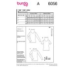 Patron burda 6056 - pull col roul  manches courtes ou longues - burda - mondial tissus
