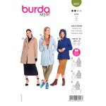 Patron burda 6057 - manteau / veste avec coutures de dcoupe et capuche - burda - mondial tissus