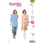 Patron burda 6060 - tunique avec parements et fentes arrondies / robe  volants et coulisse lastique ...
