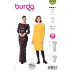 Patron burda 6068 - robe de soire ajuste femme - burda - mondial tissus