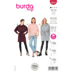Patron burda 6074 - t - shirt / robe  col roul ample - burda - mondial tissus
