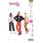 Patron burda 6085 - pantalon � ceinture �lastique et jambes droites - burda - mondial tissus