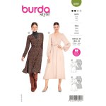 Patron burda 6091 - robe portefeuille avec coulisse lastique - burda - mondial tissus