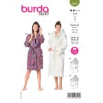 Patron burda 6094 - peignoir avec capuche et poches plaques - burda - mondial tissus