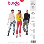 Patron burda 6152 pantalon sretch  pattes d'lphant avec ceinture et fermeture  glissire ct du ...