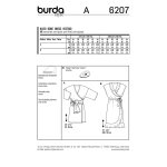 Patron burda 6207 robe kimono portefeuille arrondie et volante avec ceinture n ud ruban - du 36 au 46 ...