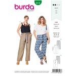 Patron burda 6218 pantalon ou pantacourt femme droit du 46 au 56 - burda - mondial tissus