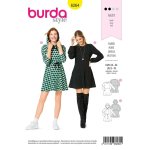Patron burda 6264 robe  capuche pour femmes du 36 au 46 - burda - mondial tissus