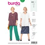 Patron burda 6307 - blouse pour femmes du 48 au 62 - burda - mondial tissus