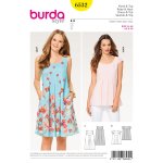 Patron burda 6532 robe et haut - burda - mondial tissus