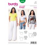 Patron burda 6820 t - shirt jersey du 32 au 46 - burda - mondial tissus