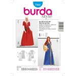 Patron burda 7468 historique robe, bonnet moyen - ge - mondial tissus