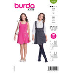 Patron burda 9198 - robe / jupe 140 - 176 - burda - mondial tissus