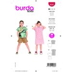 Patron burda 9282 t - shirt & robe de 4 � 10 ans - burda - mondial tissus