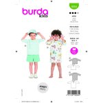 Patron burda 9284 t - shirt & robe de 2  7 ans - burda - mondial tissus