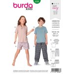 Patron burda 9288 t - shirt - pantalon - short (pyjama) de 4  11 ans - burda - mondial tissus