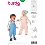 Patron burda 9295 salopette enfant - short  bretelles 1 mois  3 ans - burda - mondial tissus