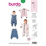Patron burda 9298 combinaison - gigoteuse bb avec jambes de 6  36 mois - burda - mondial tissus