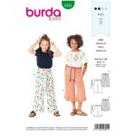 Patron burda 9302 pantalon fille lger  coulisse lastique ou pantacourt 7 / 8 - de 6  11 ans - burda ...