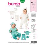 Patron burda 9315 sweat, pantalon, bonnet et chaussons pour b�b�s de 1 � 12 mois - burda - mondial tissus ...