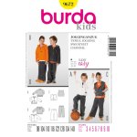 Patron burda 9672 kids ensemble jogging filles et gar�ons - burda - mondial tissus
