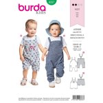 Patron burda kids 9337 salopette enfant de 3 mois  2 ans - burda - mondial tissus