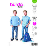 Patron burda n�9209 - chemise 4 ans - 11 ans - burda - mondial tissus