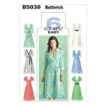 Patron butterick 5030ff robe cache c ur 44 au 48 - butterick - mondial tissus
