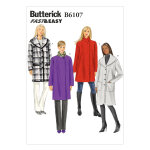 Patron butterick 6107zz manteau, facile, tailles 44 � 54 - butterick - mondial tissus