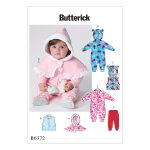 Patron butterick 6372 cape, gilet, nid d''ange et pantalon bb taille 1  4 ans - butterick - mondial ...