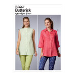 Patron butterick 6667f5 chemisier boutonn femme de 44 - 52 - butterick - mondial tissus