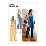 Patron butterick 6691e5 gilet et combinaison pantalon femmes de 42  50 - butterick - mondial tissus