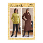 Patron butterick 6793f5 - veste et manteau  boutonnage dcal et col montant du 44 au 52 - butterick ...