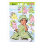 Patron butterick b5624nb b�b� robe chasuble et accessoires de 3 mois � 9 mois - butterick - mondial tissus ...