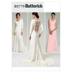 Patron butterick b5779d5 robe longue avec traine femme 42 - 50 - butterick - mondial tissus