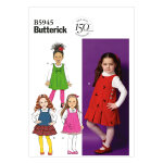 Patron butterick b5945cl robe enfant de 6  8 ans - butterick - mondial tissus